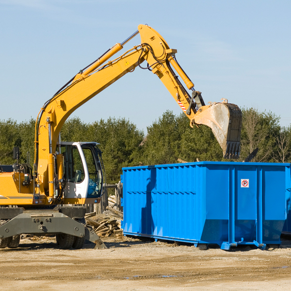 are there any restrictions on where a residential dumpster can be placed in Hampden